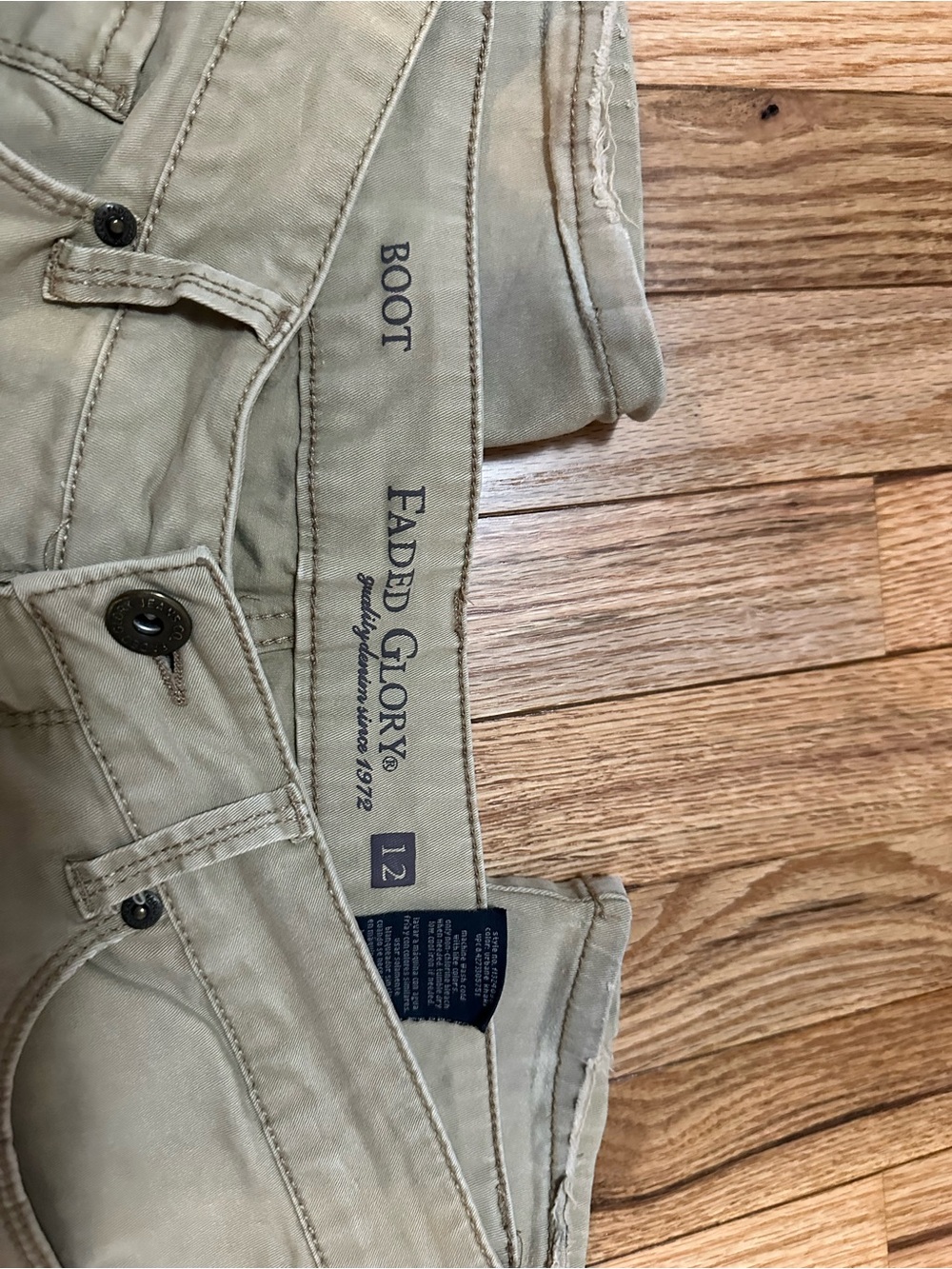 Faded Glory Khaki Bootcut Jeans-12P - Picture 4 of 4